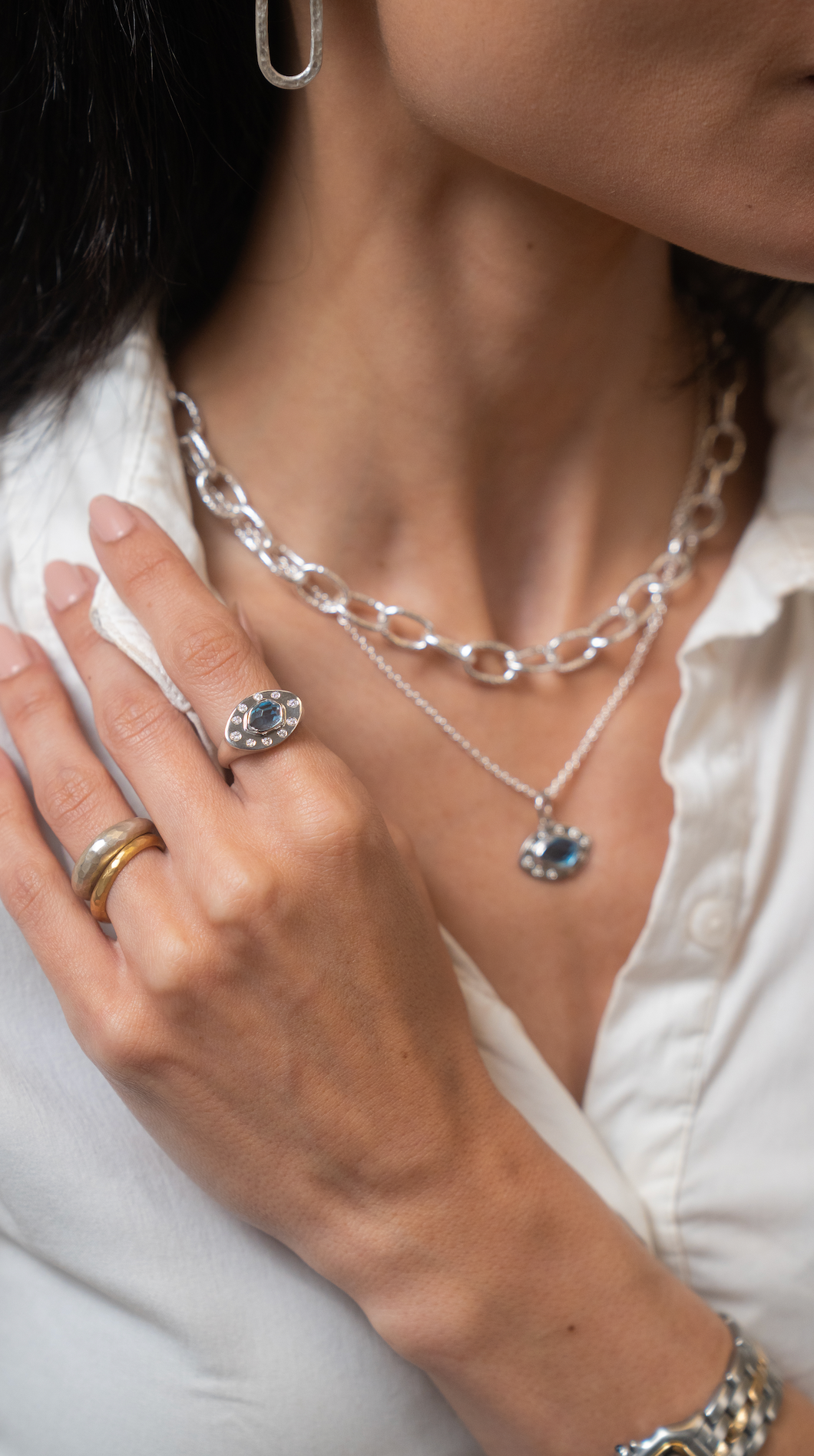 Sterling Silver and Aquamarine ring