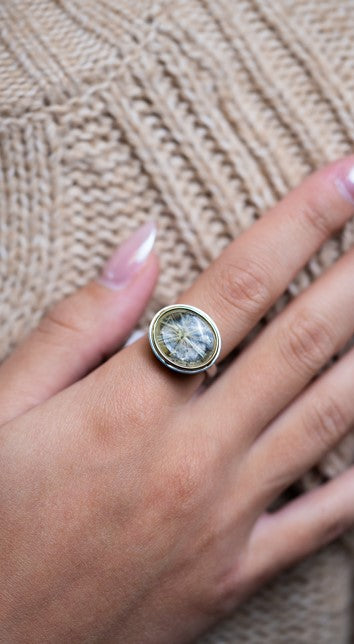 Rutilated Quartz Gem Drop Ring - Skeie's Jewelers