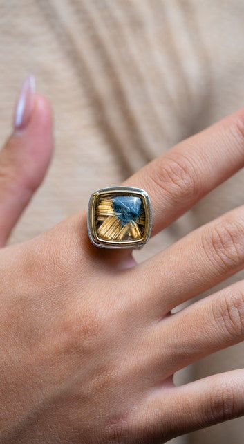 Rutile Quartz Gem Drop Ring - Skeie's Jewelers