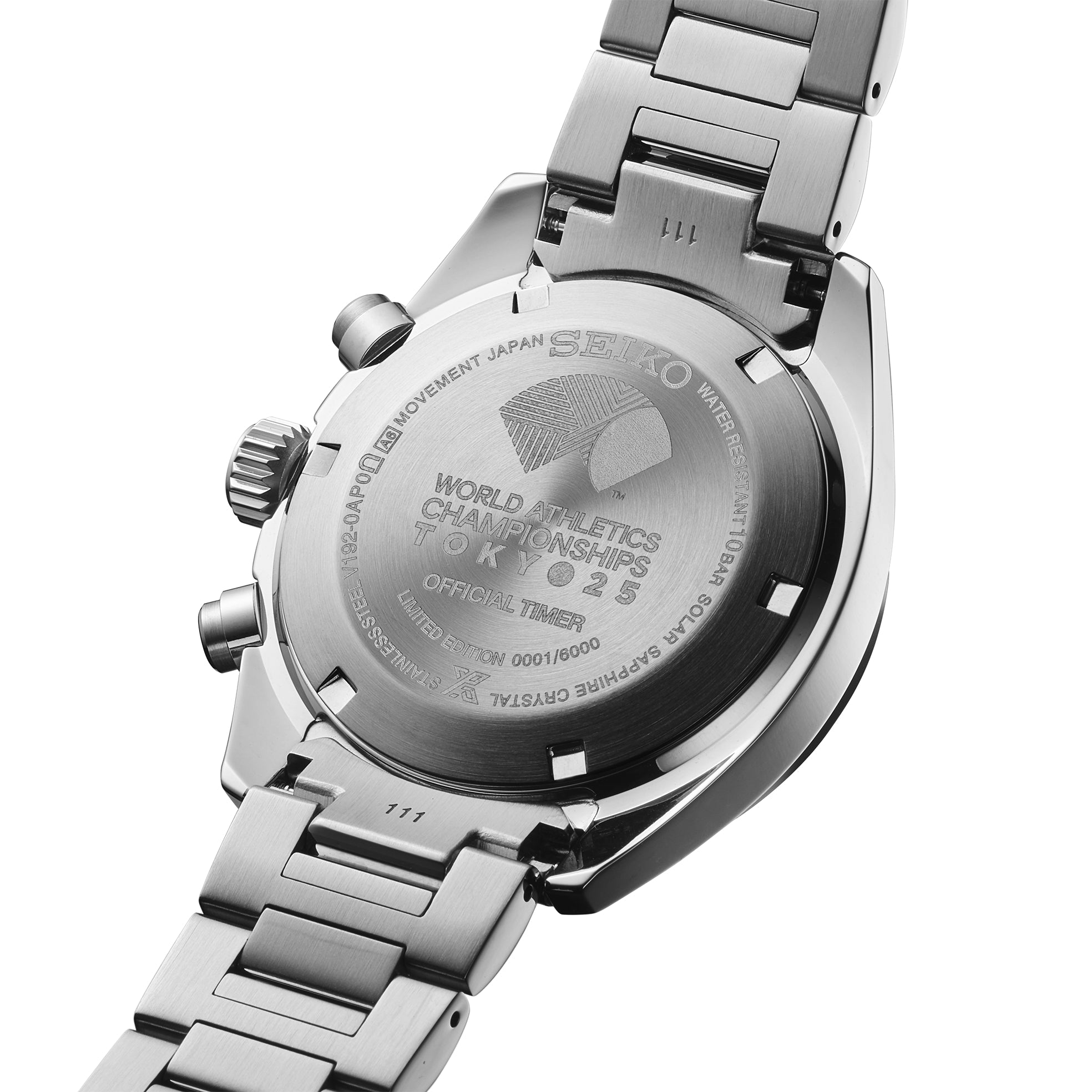 Seiko Speedtimer Solar Chronograph World Athletics Championships Tokyo25 Limited Edition Back View - Skeie's Jewelers
