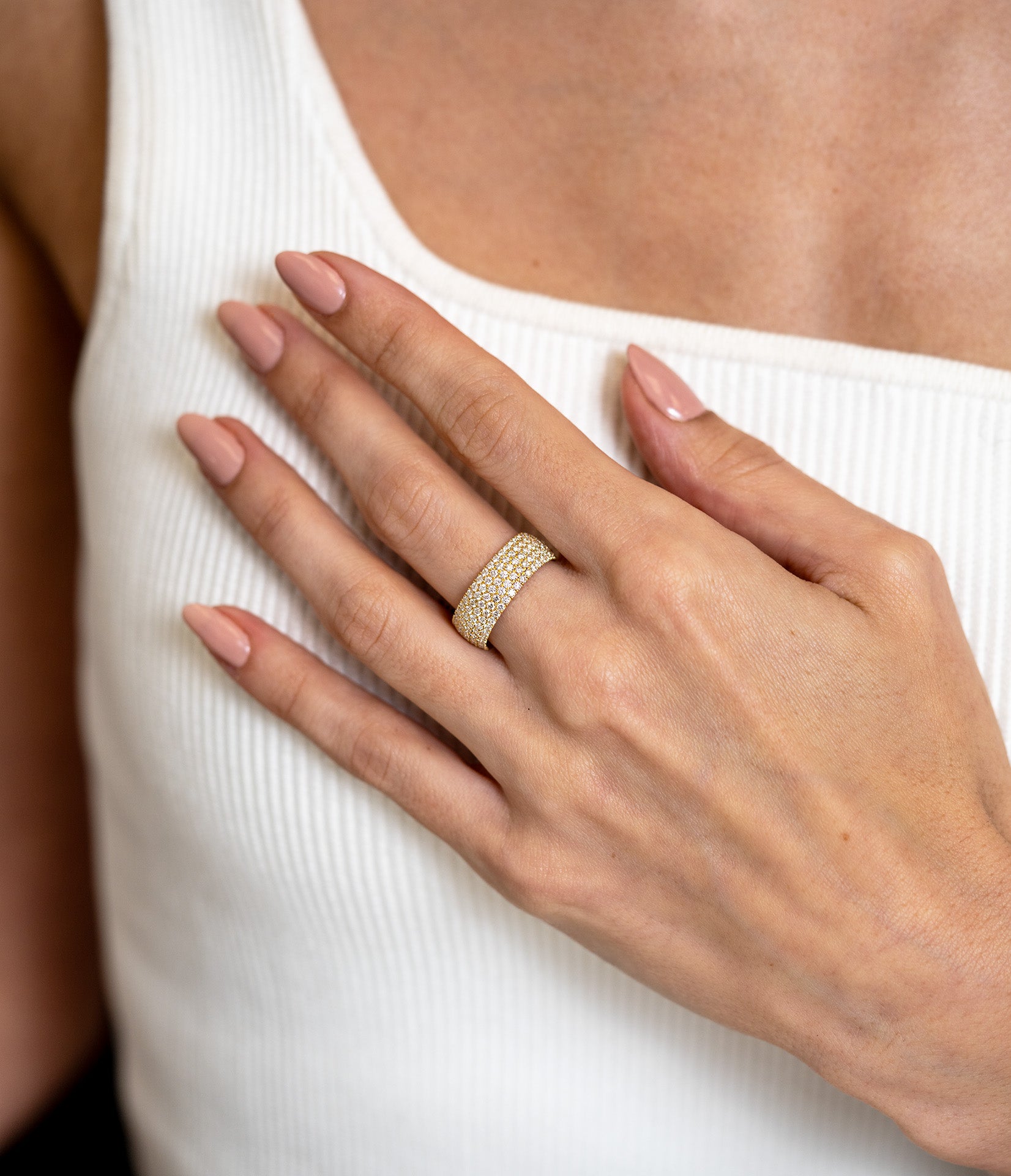 5-Row Eternity Pave Diamond Ring - Skeie's Jewelers