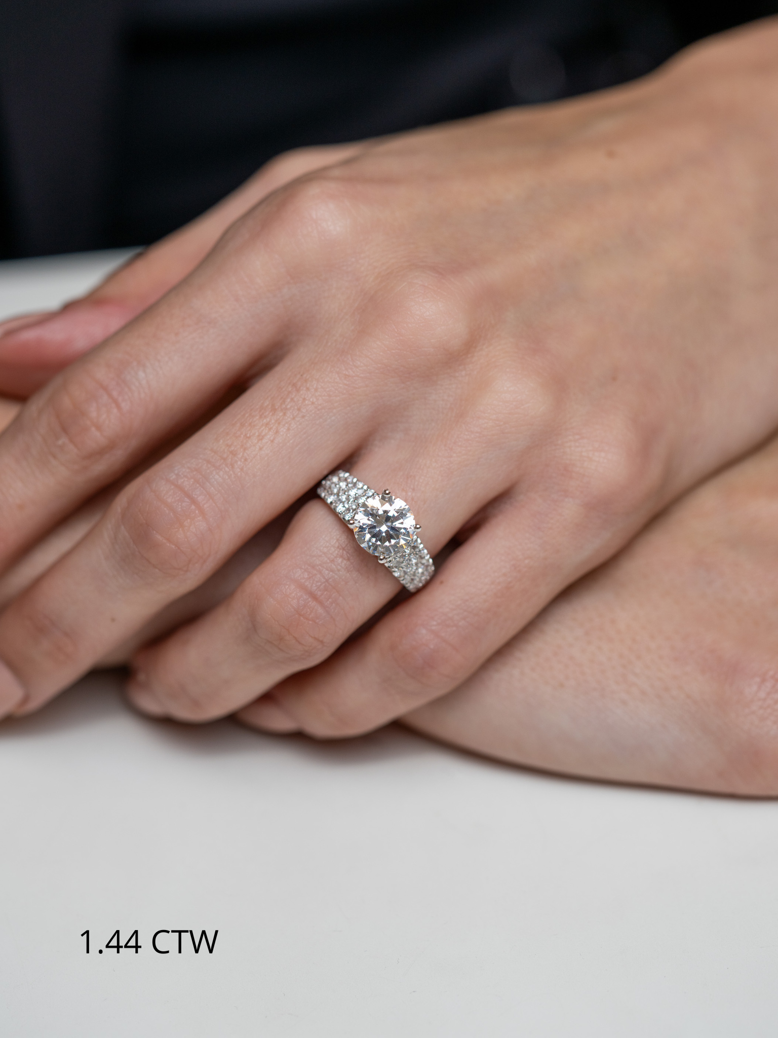 Simon G Double Row Pave Engagement Ring - Skeie's Jewelers