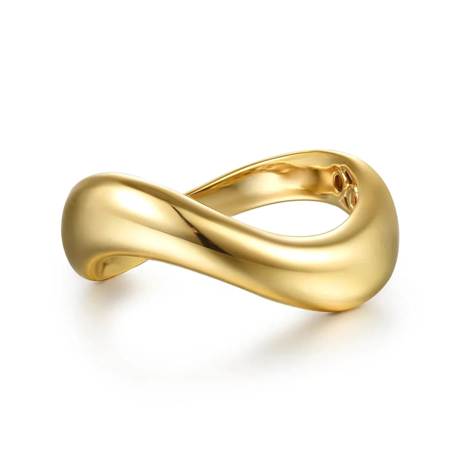 Gabriel &amp; Co 14K Yellow Gold Wave Stackable Ring - Skeie's Jewelers