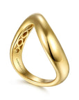 Gabriel & Co 14K Yellow Gold Wave Stackable Ring - Skeie's Jewelers
