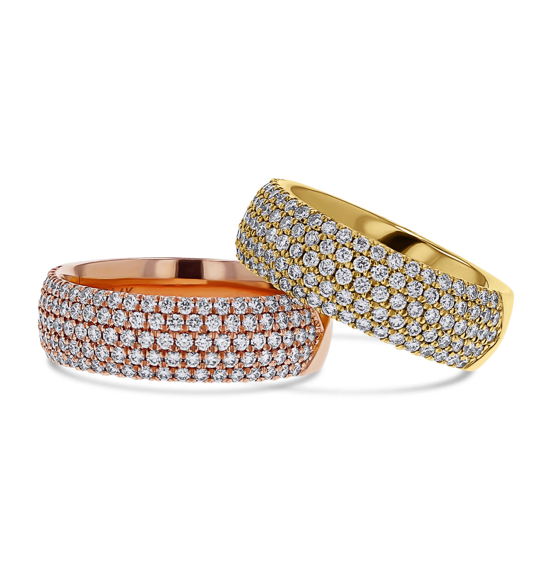 5-Row Half-Round Pave Diamond Ring