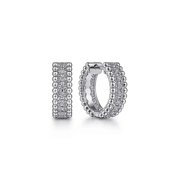 Gabriel & Co. Sterling Silver Bujukan Huggies With White Sapphire - Skeie's Jewelers