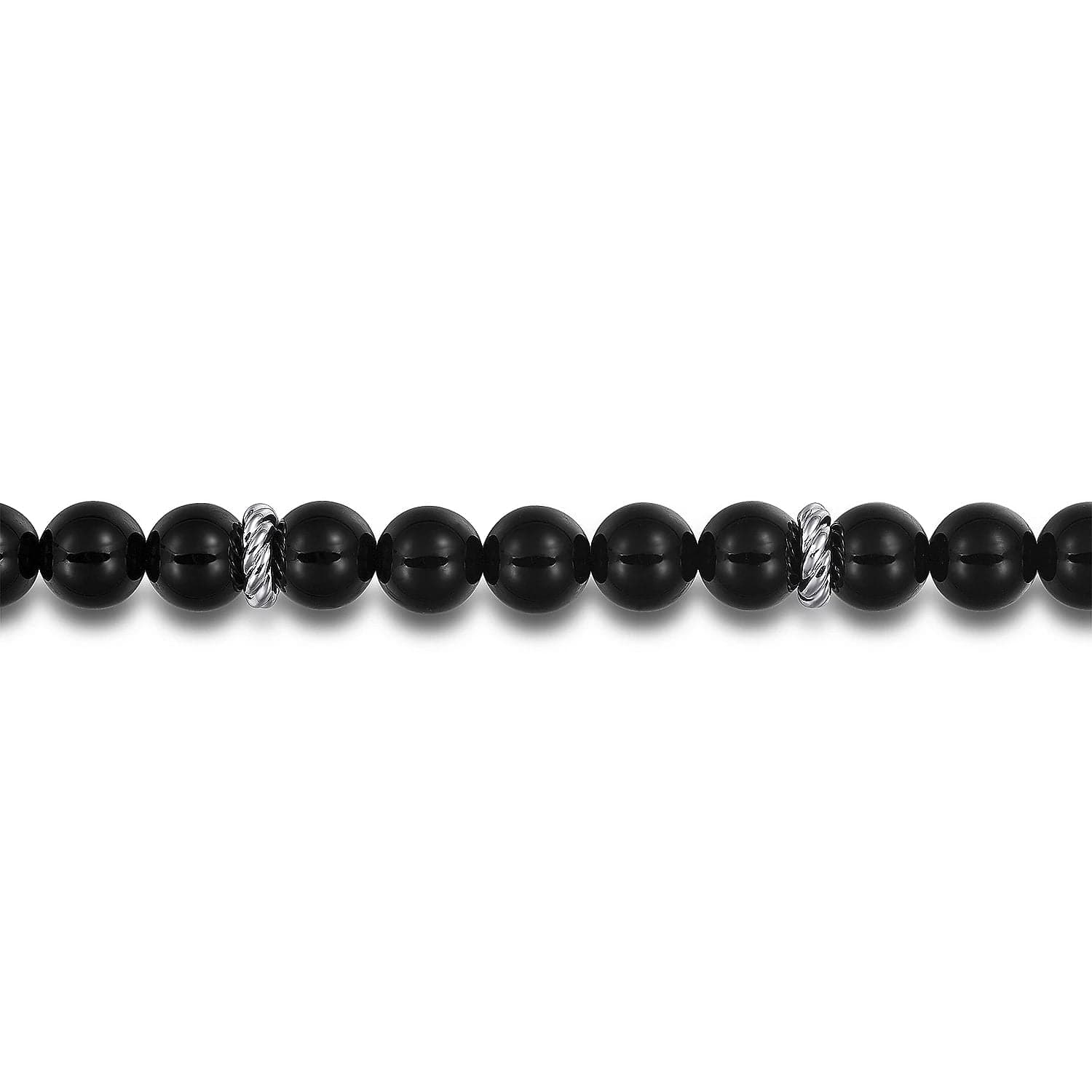 Gabriel & Co. Sterling Silver and 8mm Onyx Beaded Bracelet - Skeie's Jewelers