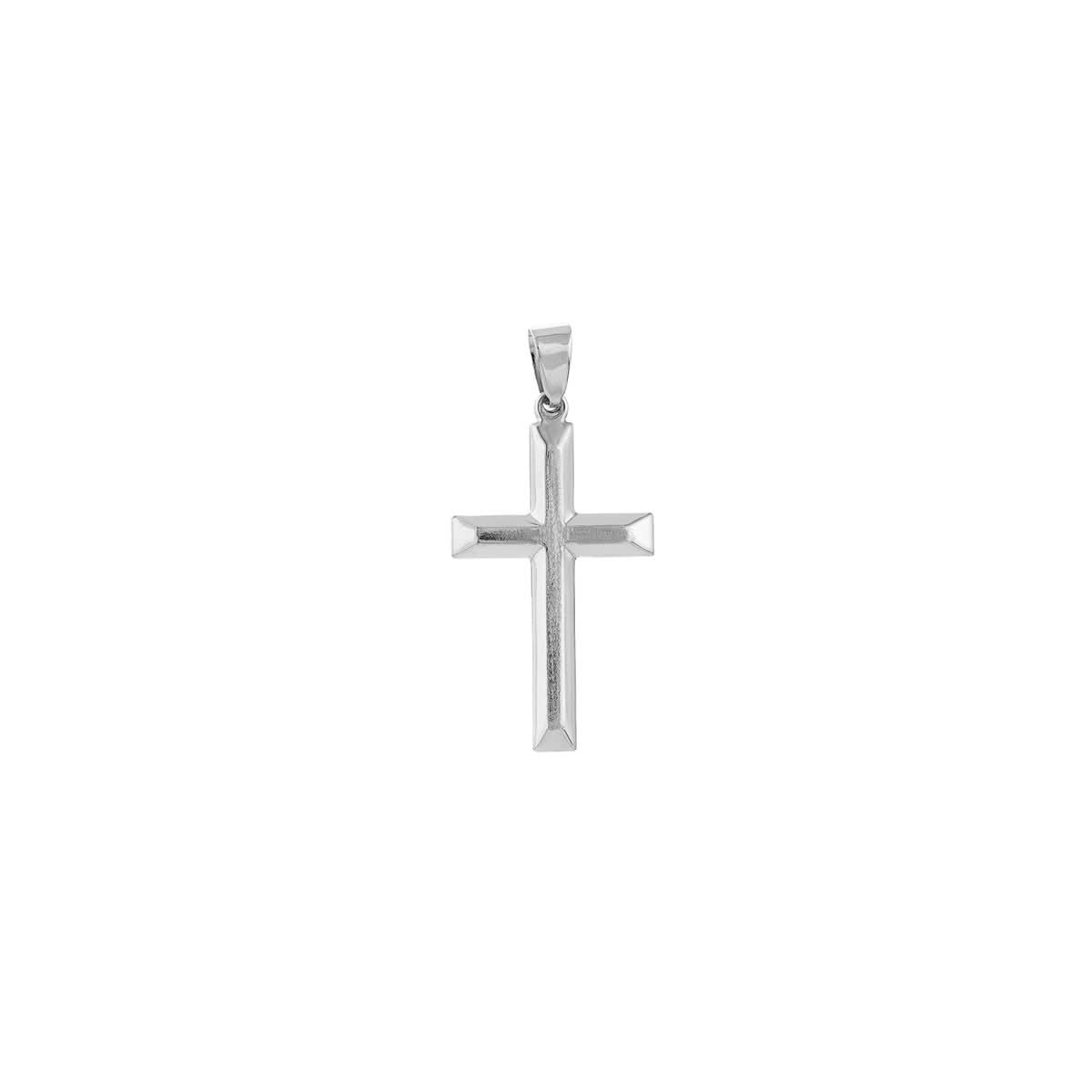 Beveled-Edge Cross Pendant - Skeie's Jewelers