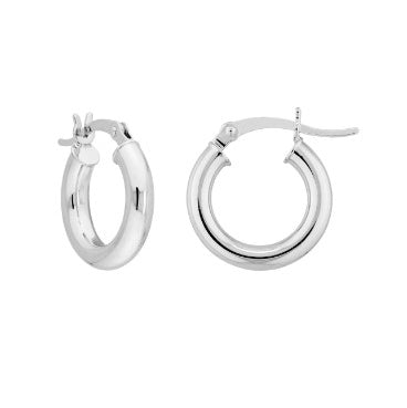 Sterling Silver Tube Hoop Earrings