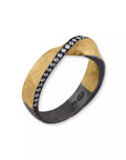 Lika Behar Oxidized Sterling Silver & Yellow Gold Twist Ring - Skeie's Jewelers