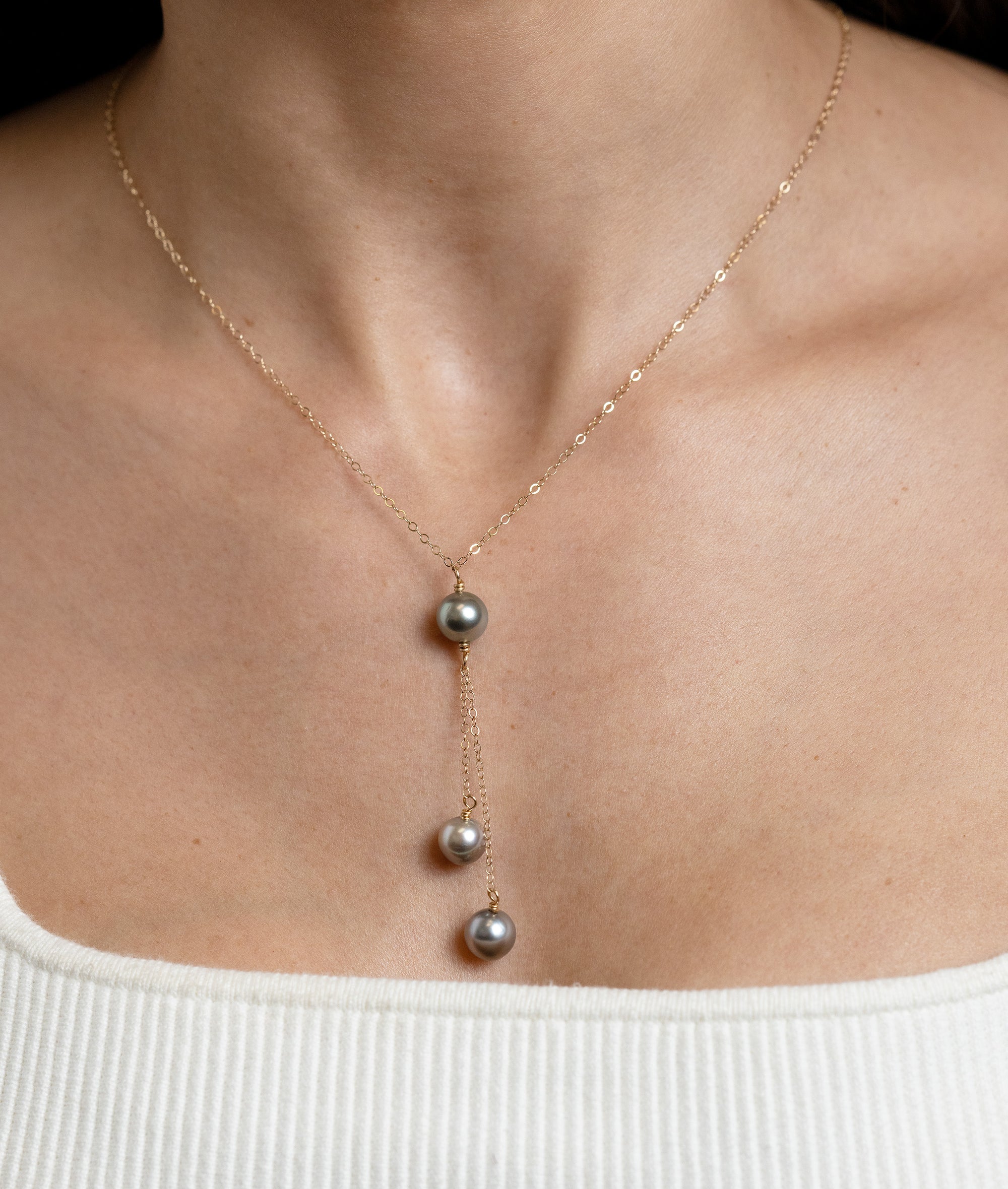 Tahitian Pearl Dangling Lariat Necklace - Skeie's Jewelers