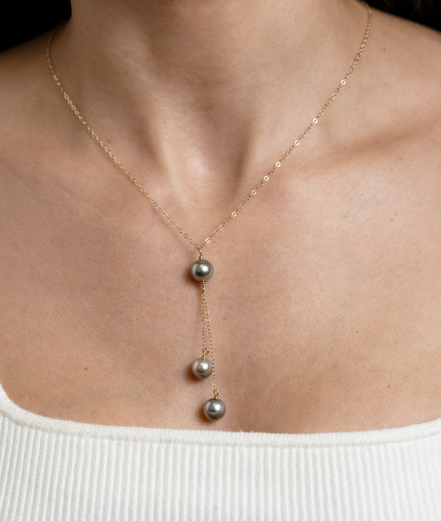 Tahitian Pearl Dangling Lariat Necklace