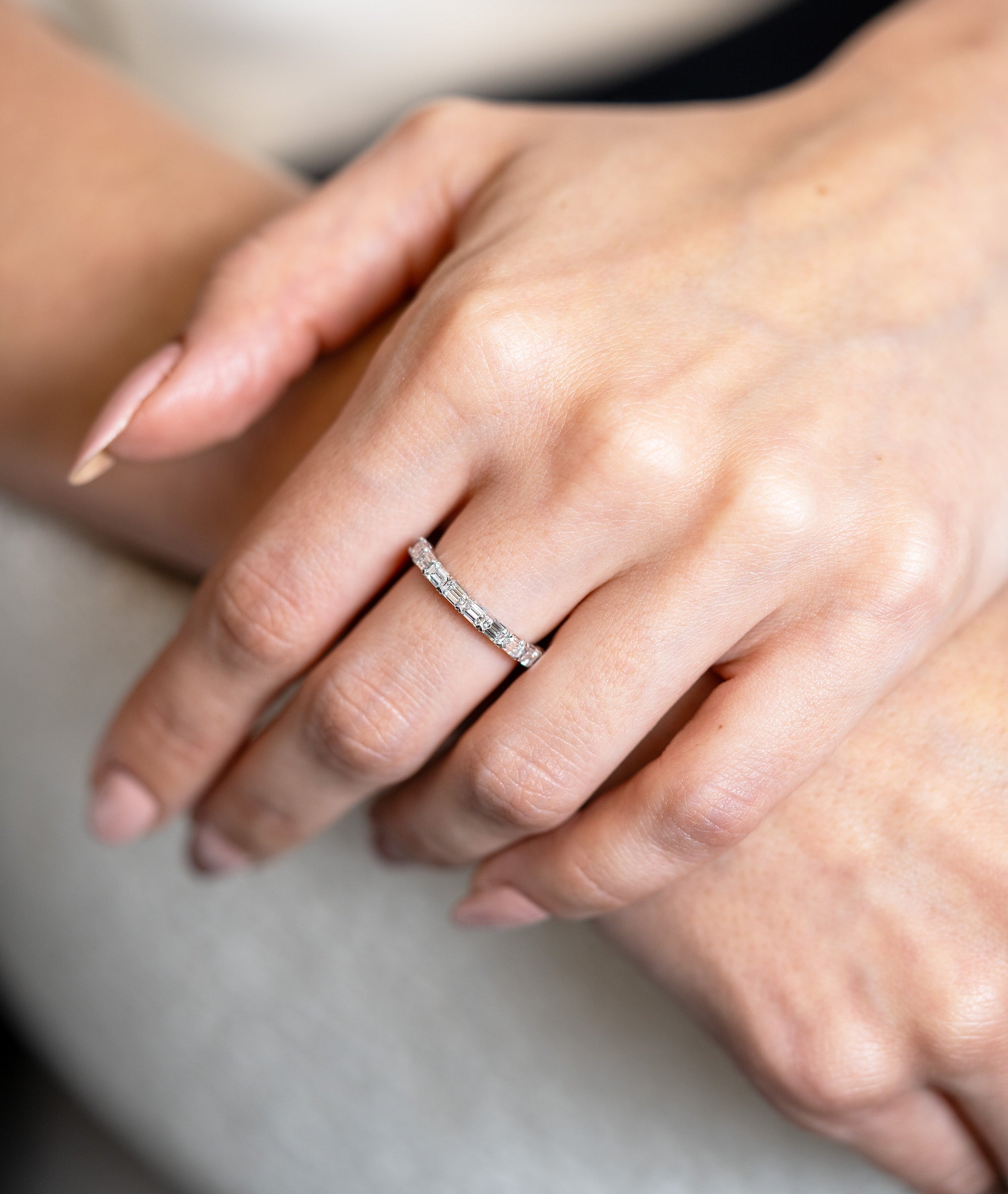 The East-West Emerald Cut Diamond Band - Skeie&#39;s Jewelers