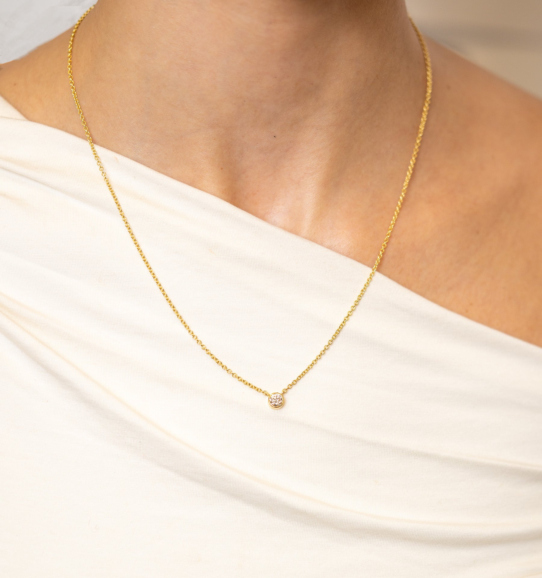 The Skeie's Diamond-Bezel Solitaire Necklace - Skeie's Jewelers