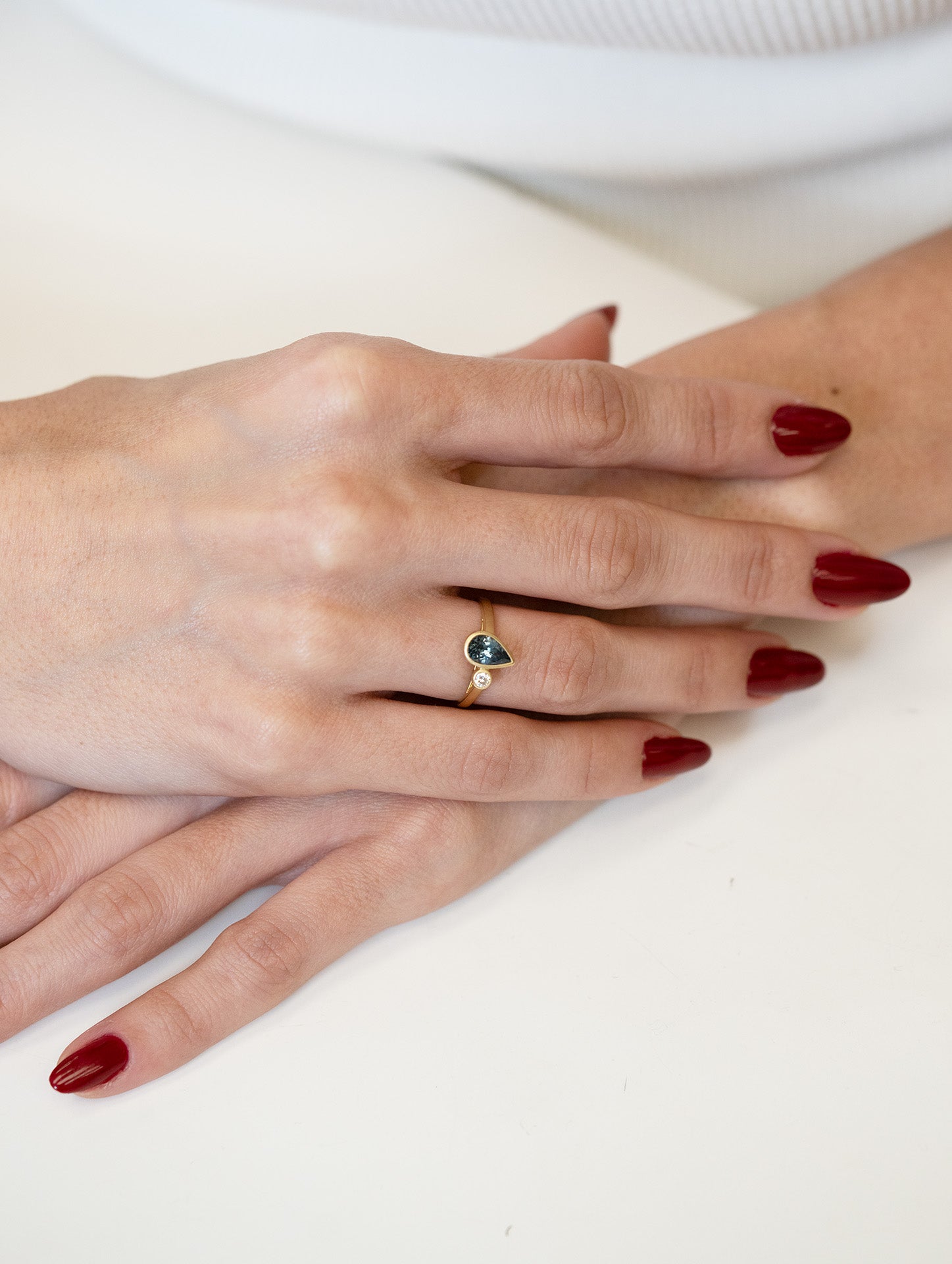 Kimberly Collins Toi et moi, two stone sapphire and diamond ring 