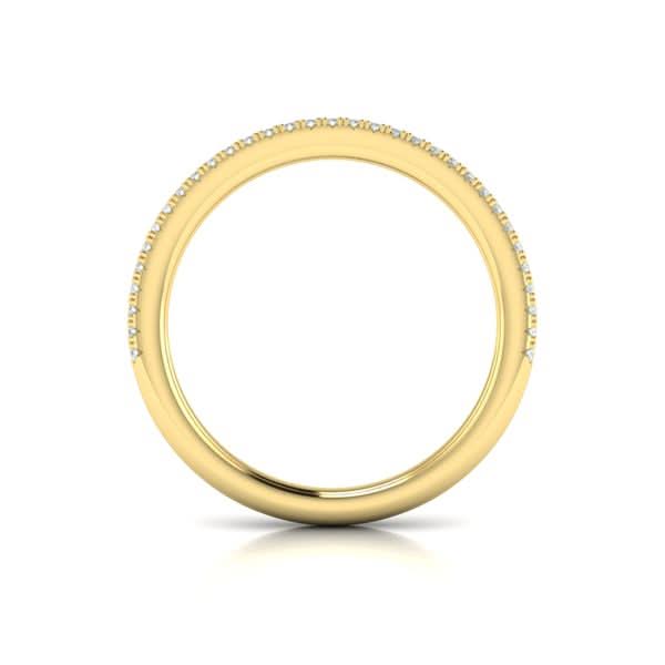 Yellow band with embedded diamonds side view on a white background