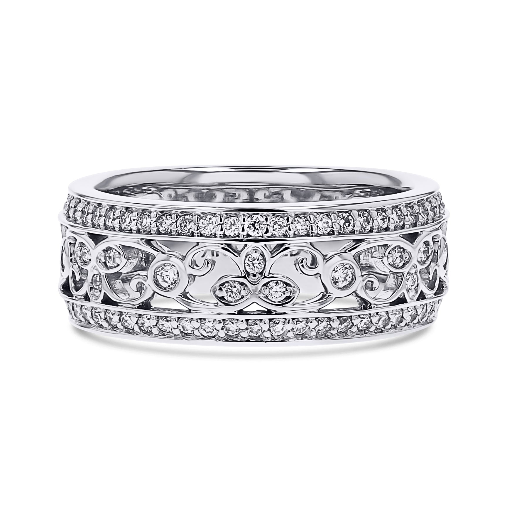 Vintage Scroll Design Diamond Anniversary Ring - Skeie's Jewelers