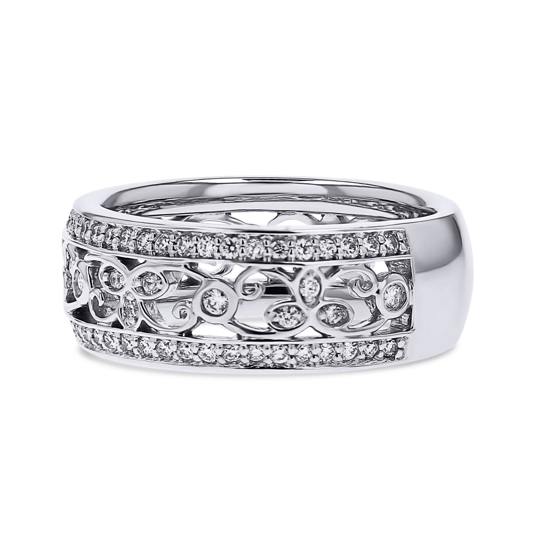 Vintage Scroll Design Diamond Anniversary Ring - Skeie's Jewelers