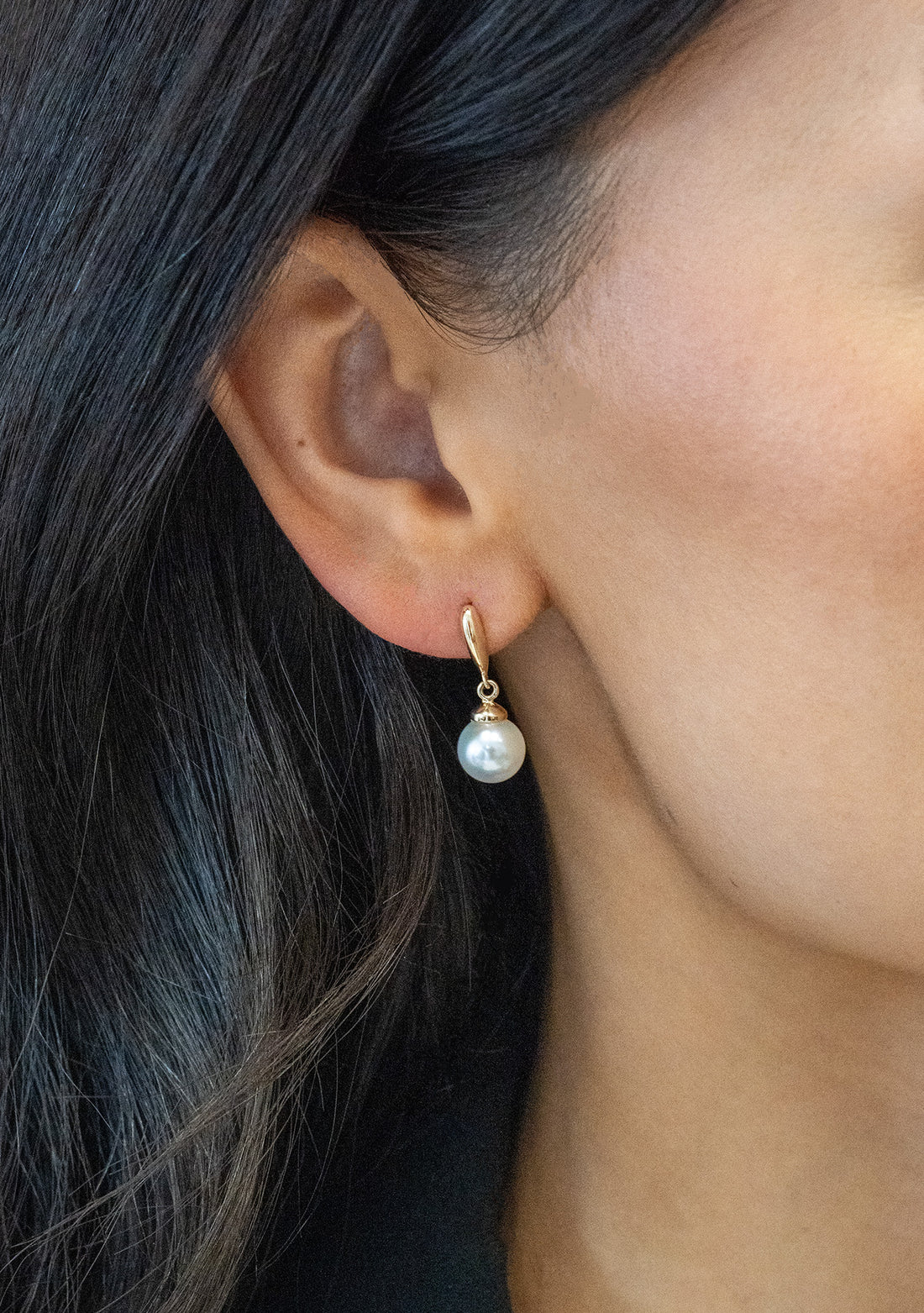 Pearl and Gold Dangle Earrings