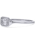 White Gold Emerald-Cut Bezel Engagement Ring - Skeie's Jewelers