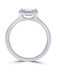White Gold Emerald-Cut Bezel Engagement Ring - Skeie's Jewelers