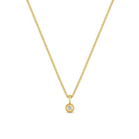 Zoe Chicco 14K Yellow Gold Fluted Bezel Diamond Pendant Necklace - Skeie's Jewelers