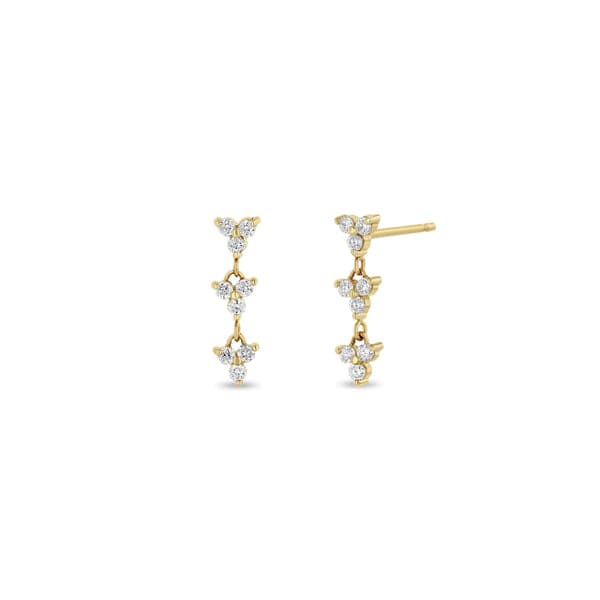 Zoe Chicco 14K Yellow Gold Linked Diamond Trio Drop Earrings - Skeie's Jewelers