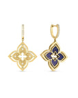Roberto Coin Venetian Princess Pirouette Diamond & Lapis Flower Earrings - Skeie's Jewelers