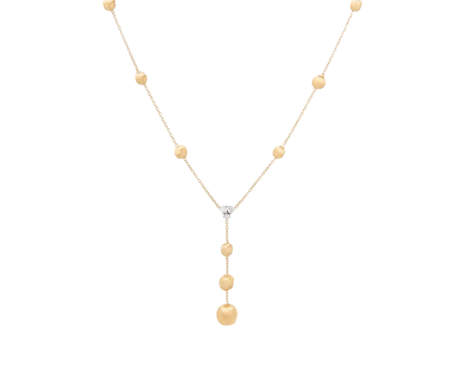 Marco Bicego Yellow Gold Lariat Necklace With Diamonds - Skeie's Jewelers