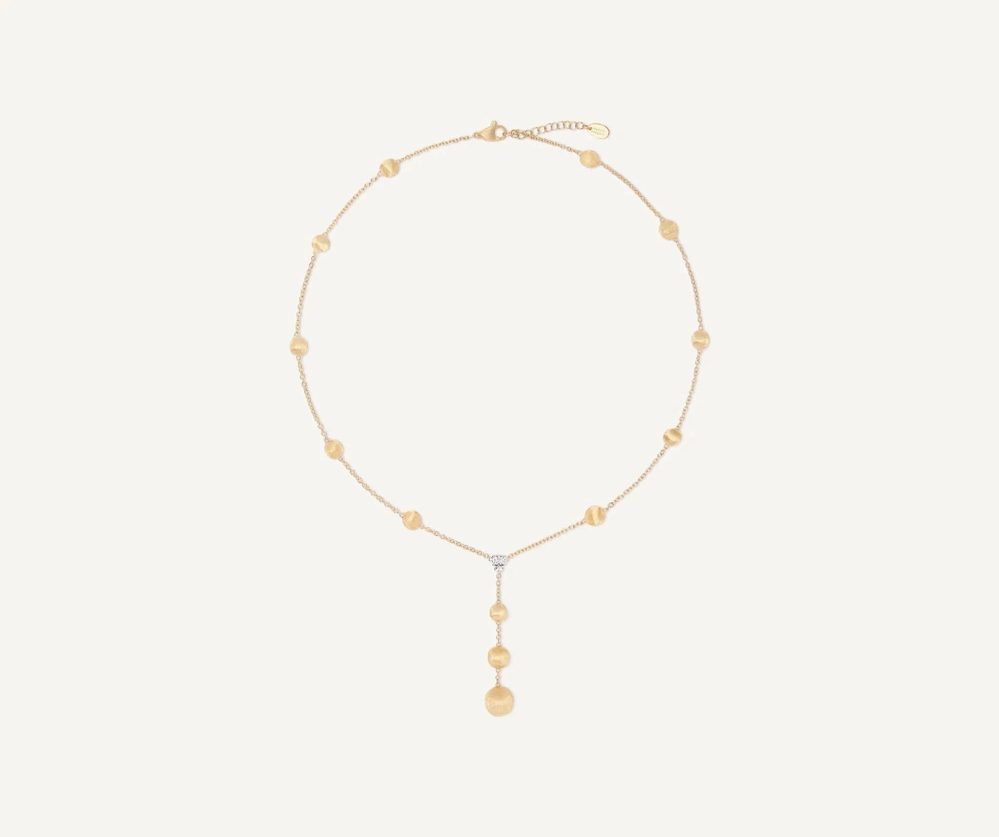 Marco Bicego Yellow Gold Lariat Necklace With Diamonds - Skeie's Jewelers