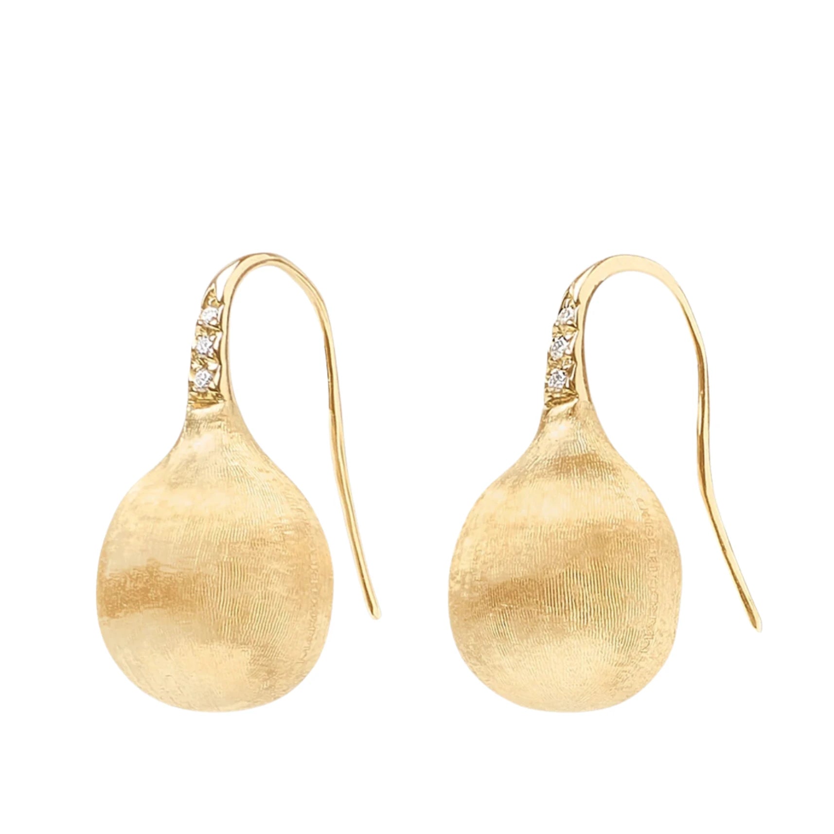 Marco Bicego® 'Africa Boule' Yellow Gold Diamond French Wire Earrings - Skeie's Jewelers
