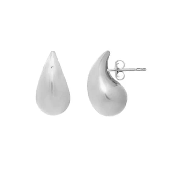 Sterling Silver Puffy Teardrop Earrings