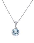 Aquamarine and Diamond Accented Pendant Necklace - Skeie's Jewelers