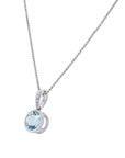 Aquamarine and Diamond Accented Pendant Necklace - Skeie's Jewelers