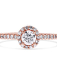 Rose Gold Round Halo Engagement Ring - Skeie's Jewelers