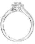 Halo-Accented Swirl Engagement Ring - Skeie's Jewelers