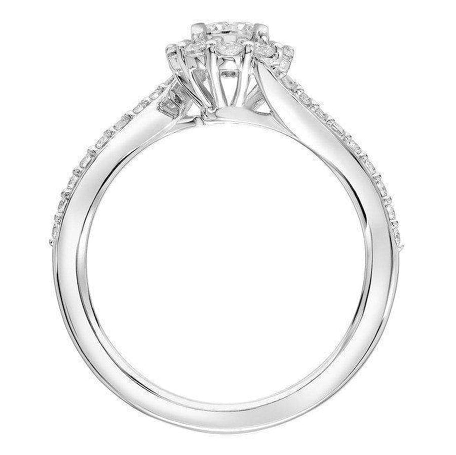 Halo-Accented Swirl Engagement Ring - Skeie's Jewelers