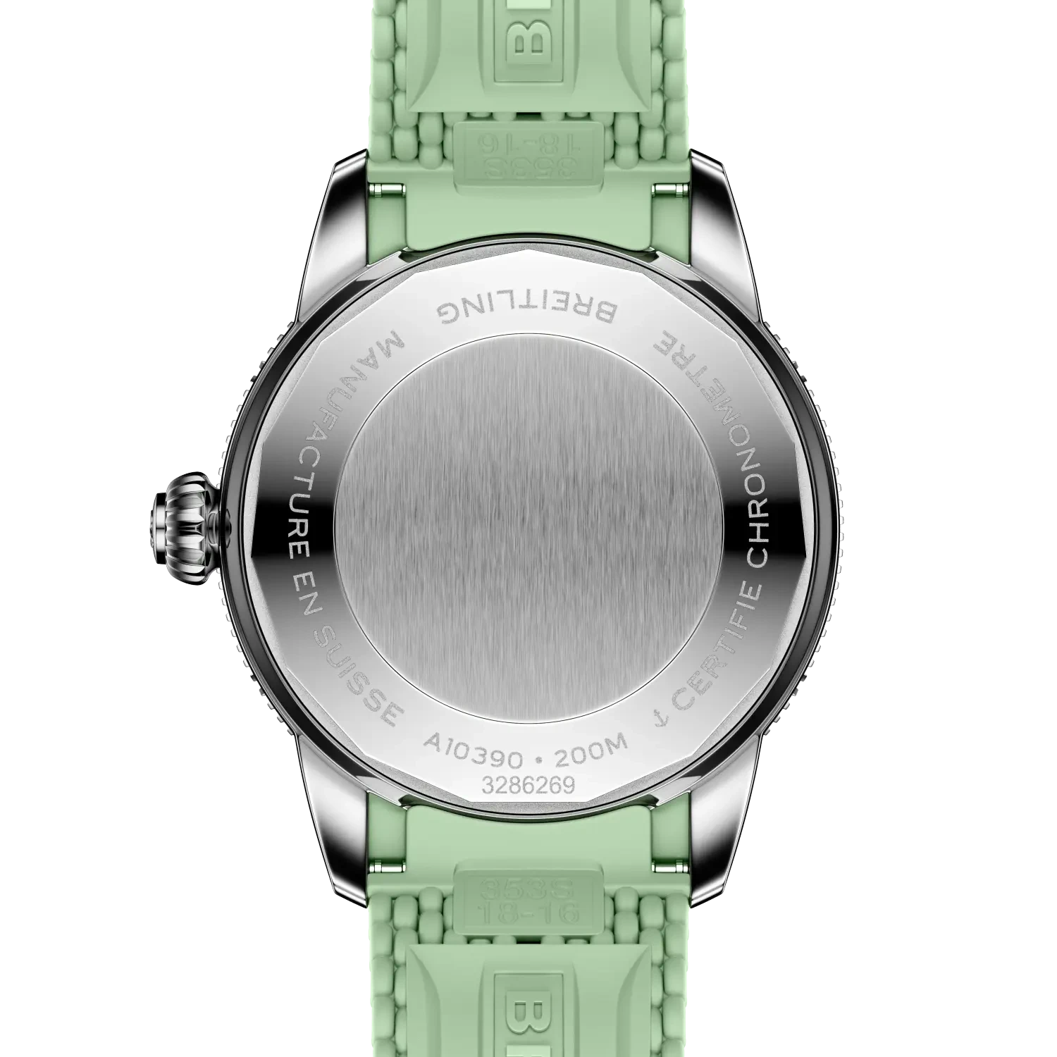 Breitling Superocean Heritage Automatic 36mm Green Dial on rubber strap - Caseback