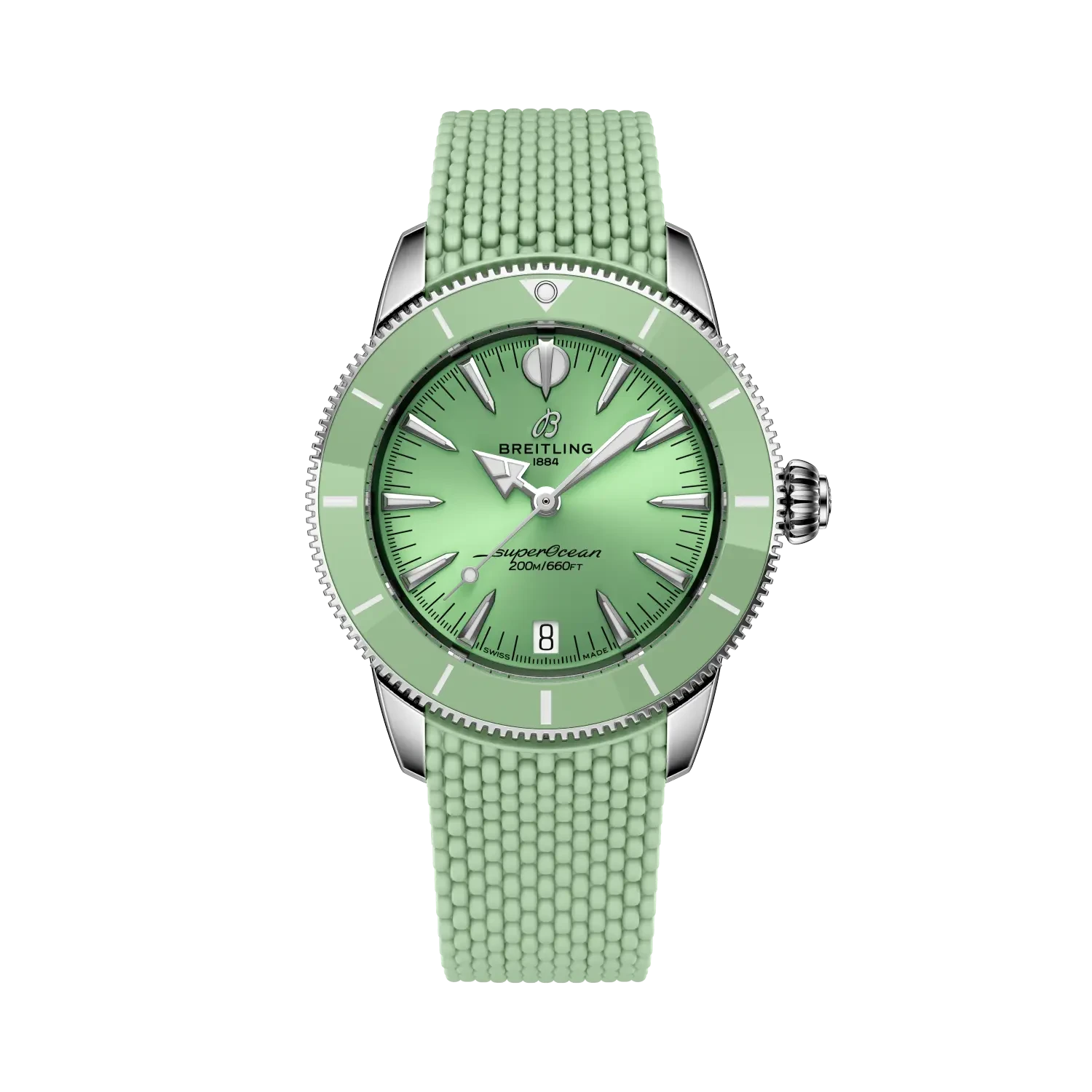 Breitling Superocean Heritage Automatic 36mm Green Dial on rubber strap - Facing
