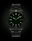 Breitling Avenger Automatic 42mm Green Dial on stainless steel strap - Lume Shot