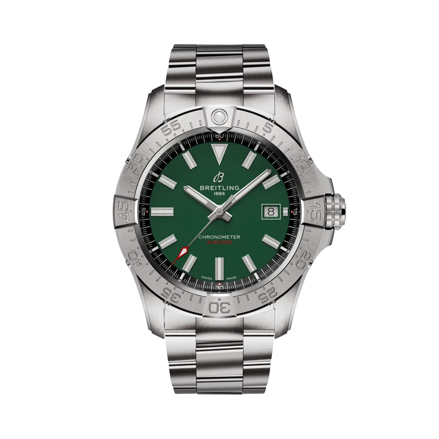 Breitling Avenger Automatic 42mm Green Dial on stainless steel strap - Facing