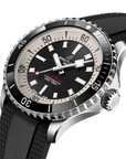 Breitling Superocean Automatic 42mm Black Dial on rubber strap - Three-Quarter View