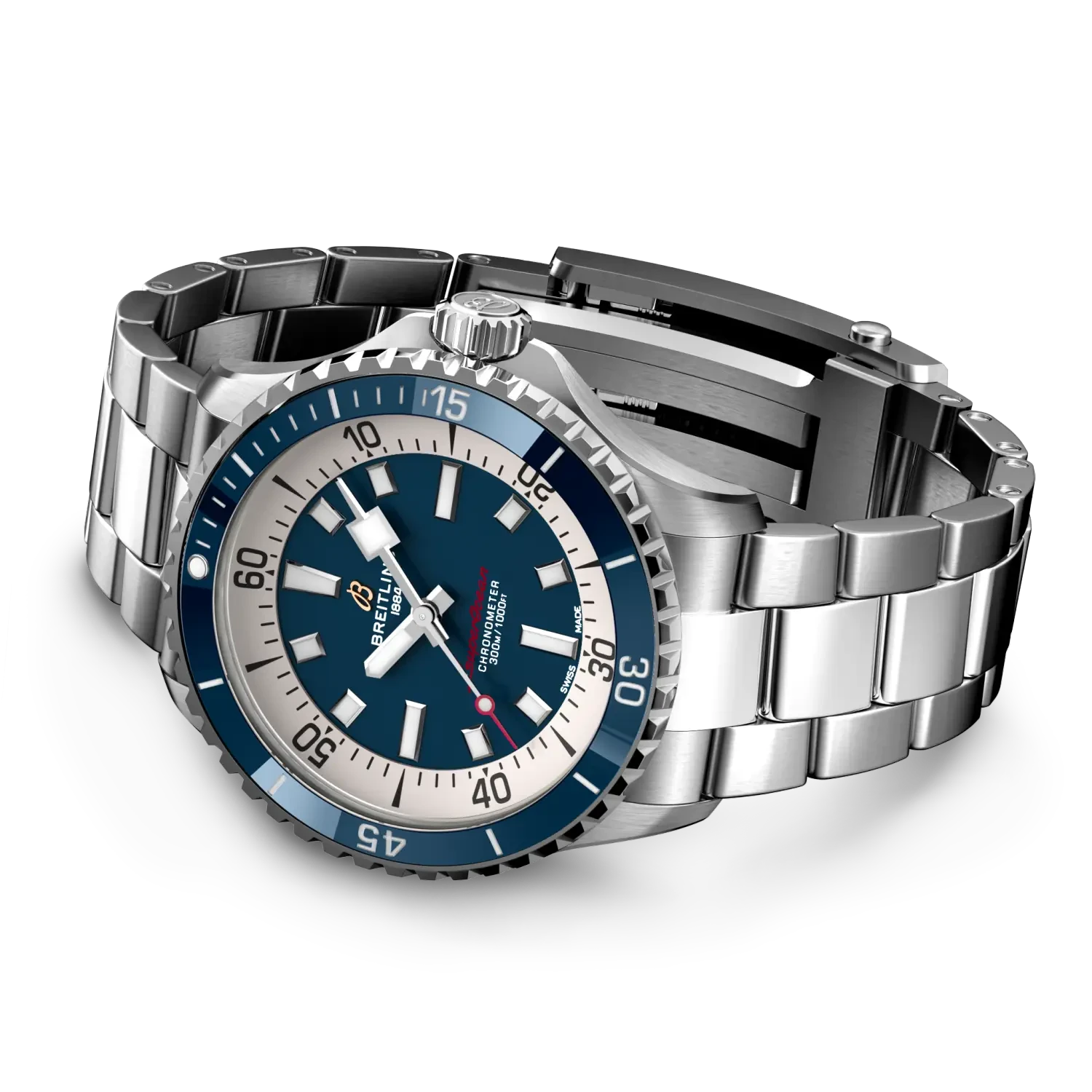 Breitling Superocean Automatic 42mm Blue Dial on stainless steel strap - Closed Bracelet
