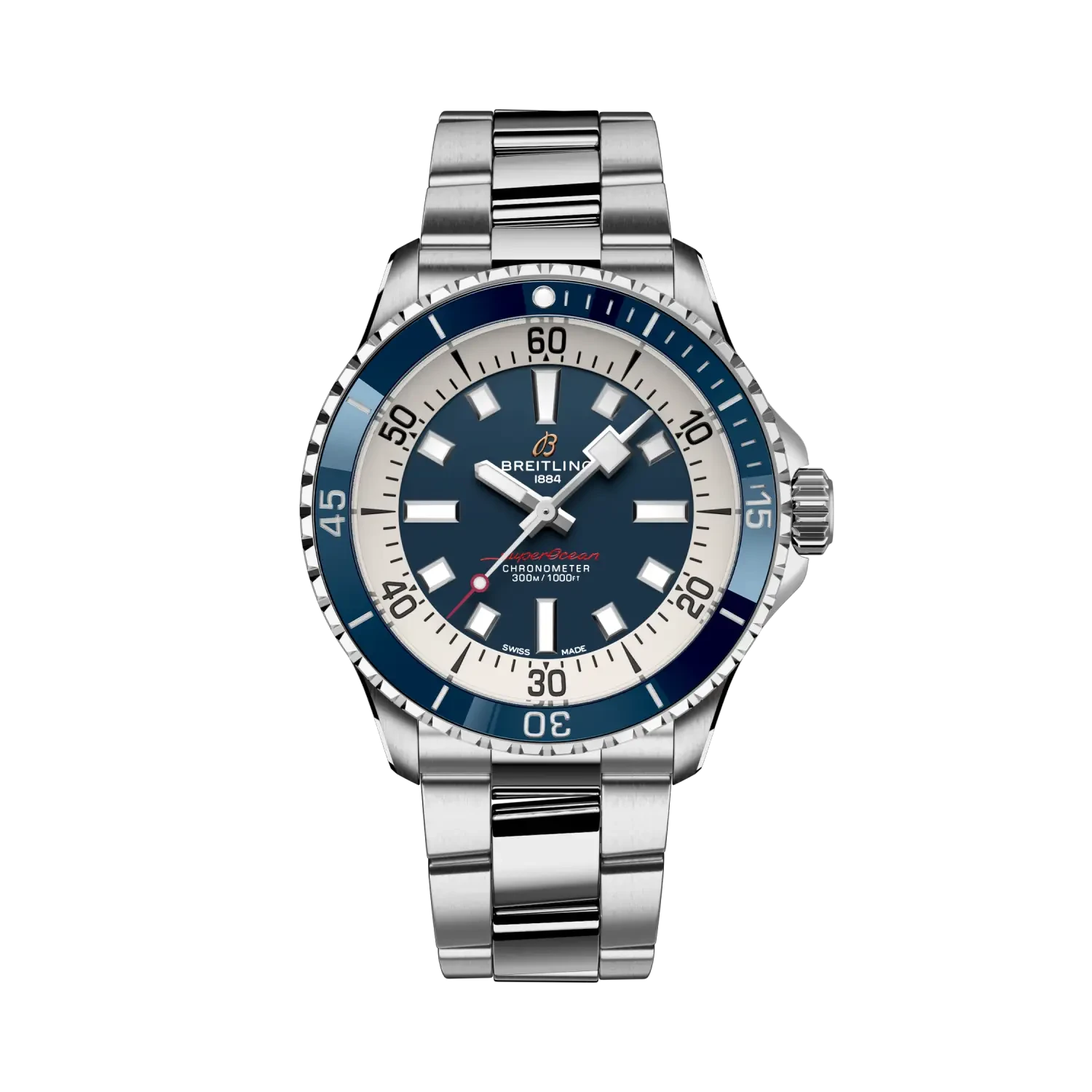 Breitling Superocean Automatic 42mm Blue Dial on stainless steel strap - Facing
