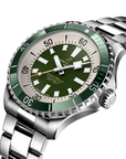 Breitling Superocean Automatic 44mm Green Dial on stainless steel strap - Three-Quarter View