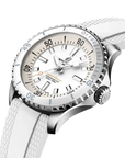 Breitling Superocean Automatic 36mm White Dial on rubber strap - Three-Quarter View