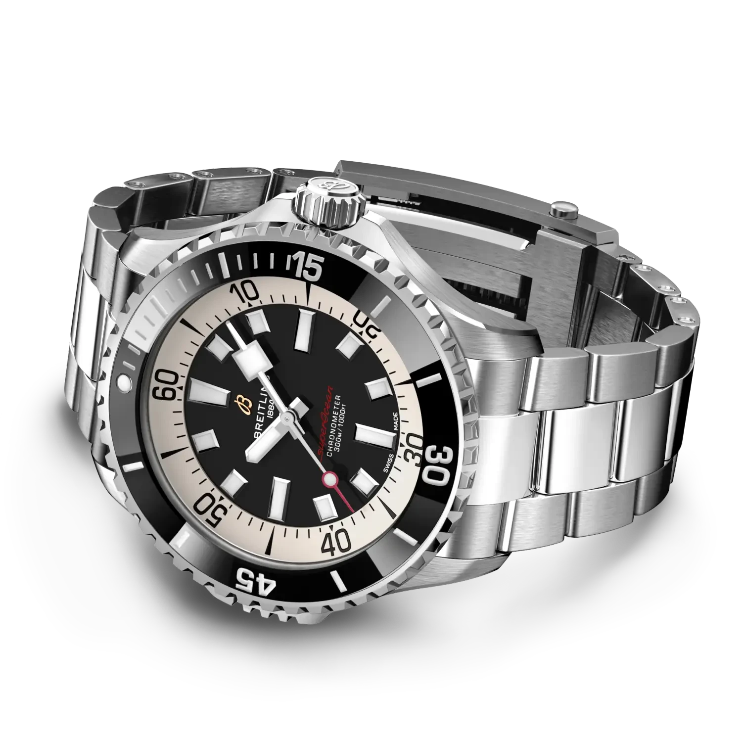 Breitling Superocean Automatic 46mm Black Dial on stainless steel strap - Closed Bracelet