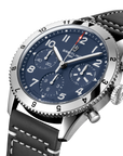 Breitling Classic Avi Chronograph 42 Tribute To Vought F4u Corsair 42mm Blue Dial on calfskin leather strap - Three-Quarter View