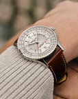 Breitling Navitimer Automatic Gmt 41mm Cream Dial on alligator leather strap - Modeled