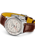 Breitling Navitimer Automatic Gmt 41mm Cream Dial on alligator leather strap - Closed Bracelet